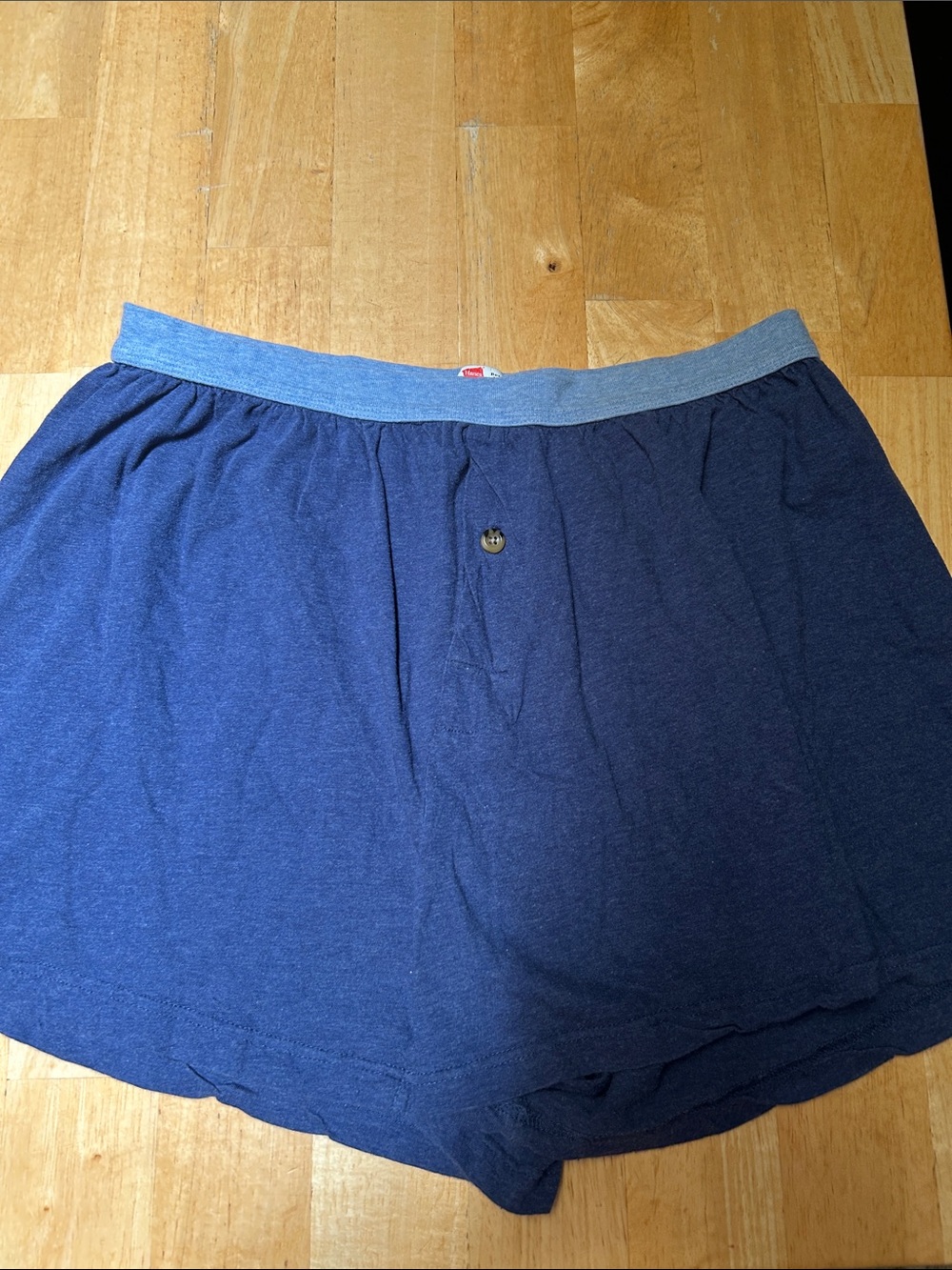 Hanes Blue Boxers with Heather Gray Waistband Size XL